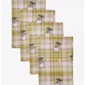 Studio Ghibli® My Neighbor Totoro Plaid Print Cloth Napkin Set (4) - NWT